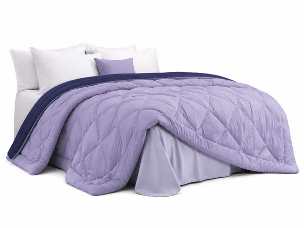 Lavender_And_Navy_Blue_Glace_Cloth_Dual-Tone_Diamond_Quilted_Comforter