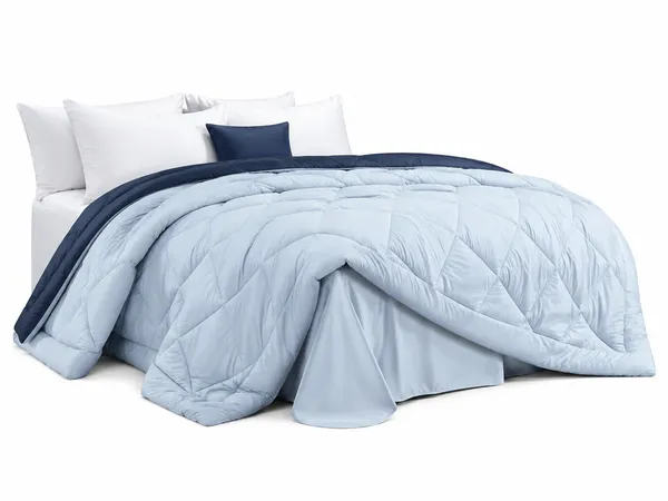 Sky_Blue_And_Navy_Blue_Glace_Cloth_Dual-Tone_Diamond_Quilted_Comforter
