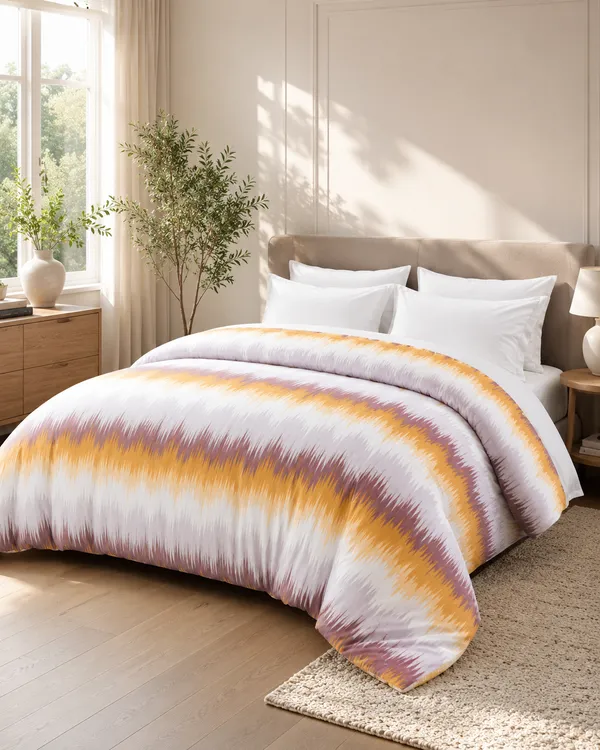 Multicolor_Glace_Cloth_Reversible_Abstract_Ikat_Stripe_Printed_Comforter