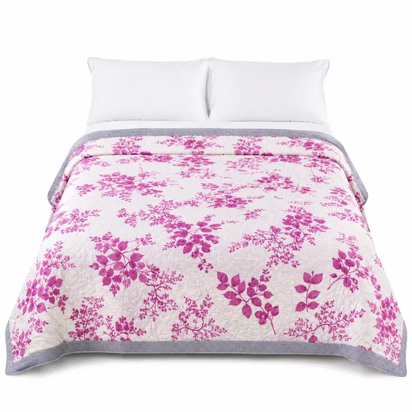 Light_Pink_Microfiber_Ultrasonic_Floral_Double_Bed_Comforter