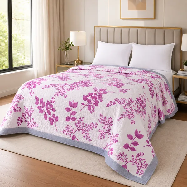 Light_Pink_Microfiber_Ultrasonic_Floral_Double_Bed_Comforter