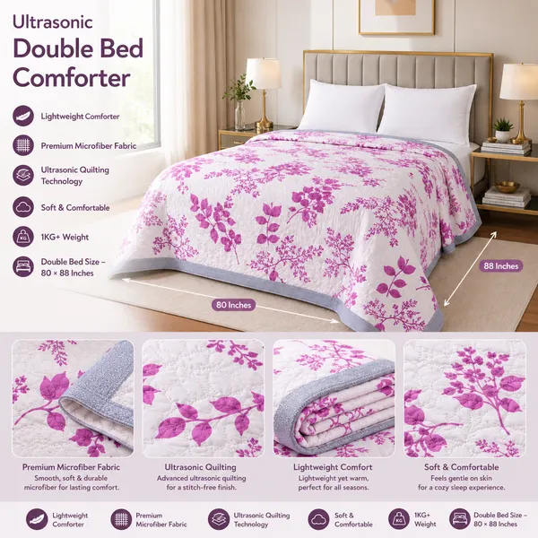 Light_Pink_Microfiber_Ultrasonic_Floral_Double_Bed_Comforter