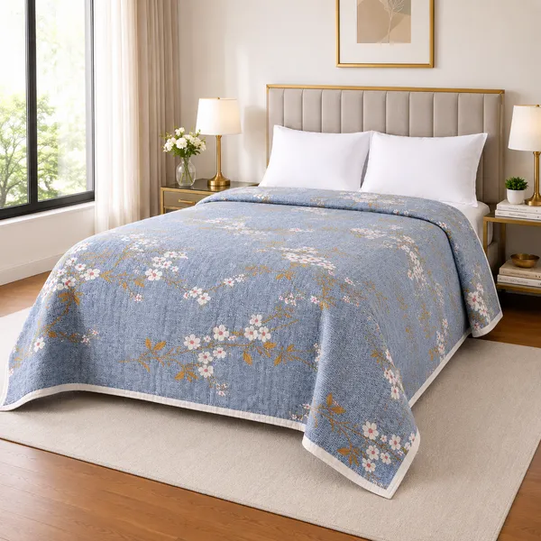 Dark_Navy_Microfiber_Ultrasonic_Floral_Double_Bed_Comforter