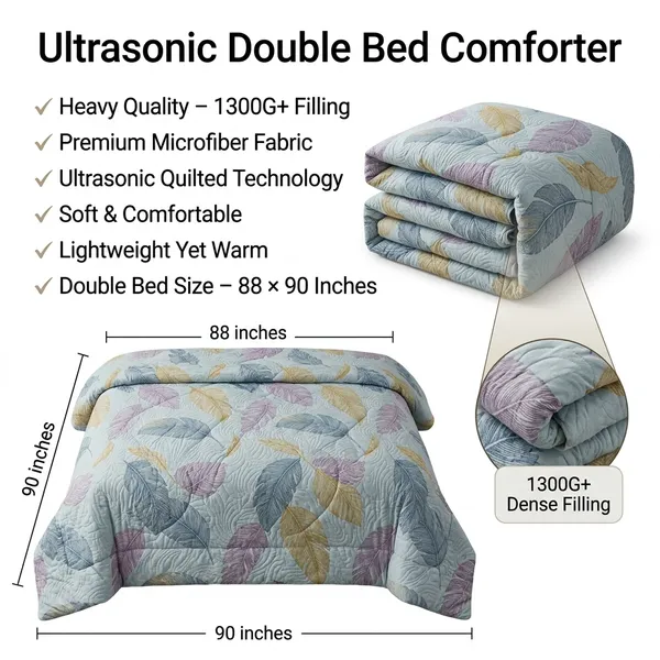 Sky_Blue_Microfiber_Leaf_Design_Ultrasonic_Heavy_Double_Bed_Comforter