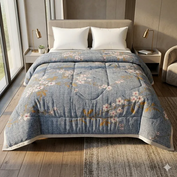 Dark_Navy_Microfiber_Ultrasonic_Floral_Heavy_Double_Bed_Comforter
