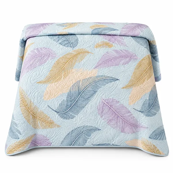 Sky_Blue_Microfiber_Leaf_Design_Ultrasonic_Single_Bed_Comforter
