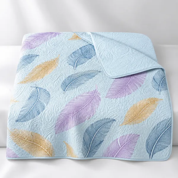 Sky_Blue_Microfiber_Leaf_Design_Ultrasonic_Single_Bed_Comforter