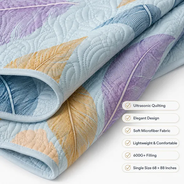 Sky_Blue_Microfiber_Leaf_Design_Ultrasonic_Single_Bed_Comforter