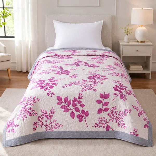 Light_Pink_Microfiber_Floral_Light_Ultrasonic_Single_Bed_Comforter