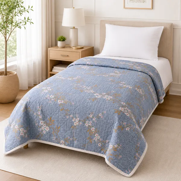 Dark_Navy_Blue_Microfiber_Floral_Dark_Ultrasonic_Single_Bed_Comforter