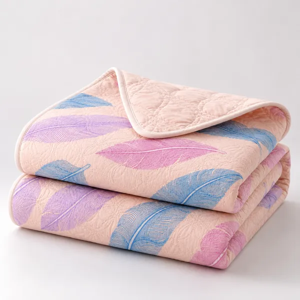 Baby_Pink_Microfiber_Ultrasonic_Leaf_Design_Single_Bed_Comforter
