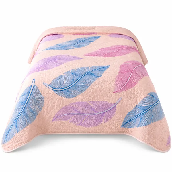 Baby_Pink_Microfiber_Ultrasonic_Leaf_Design_Single_Bed_Comforter