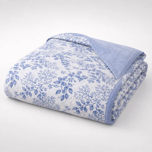 White_Microfiber_Floral_Ultrasonic_Single_Bed_Comforter