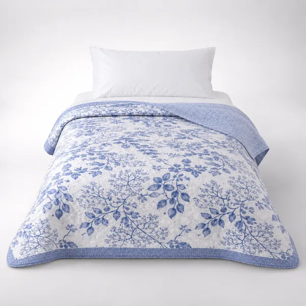 White_Microfiber_Floral_Ultrasonic_Single_Bed_Comforter