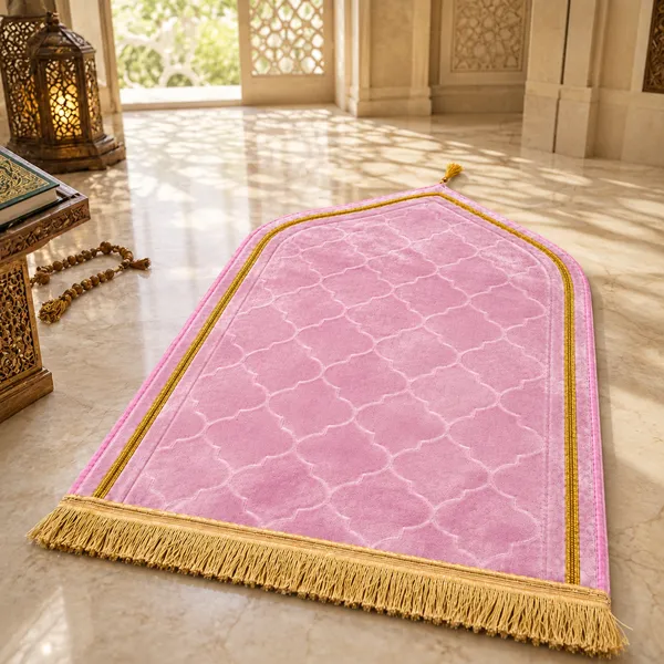Pink_Velvet_Embossed_Islamic_Dome_Cut_Prayer_Mat