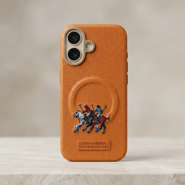Tan_Pu_Leather_Polo_Embroidered_Iphone_Case