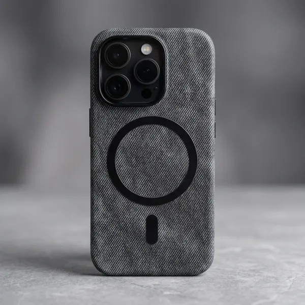 Grey_Woven_Fabric_Textured_Magsafe_Iphone_Case