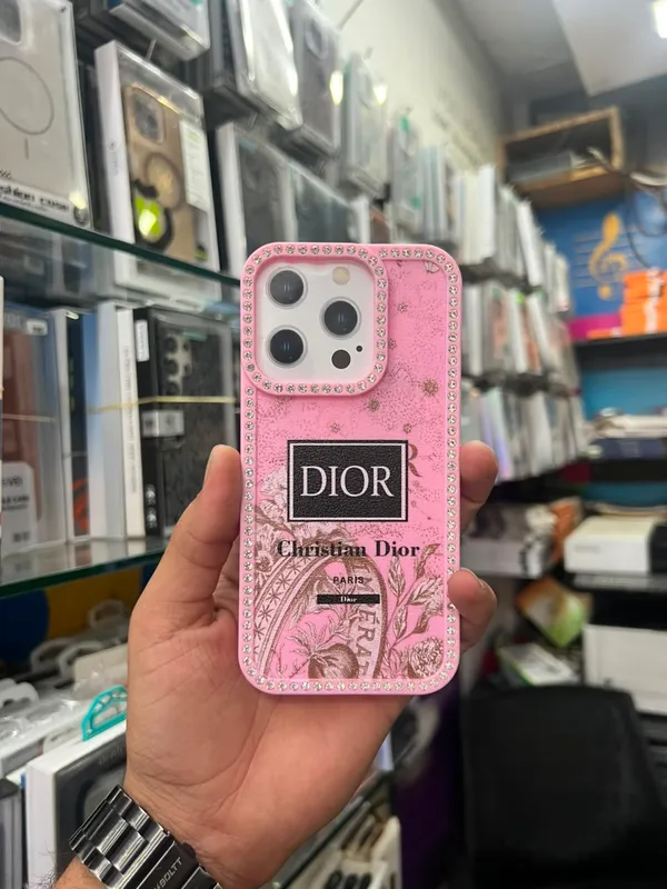 Pink_Floral_Print_Rhinestone_Studded_Iphone_Case