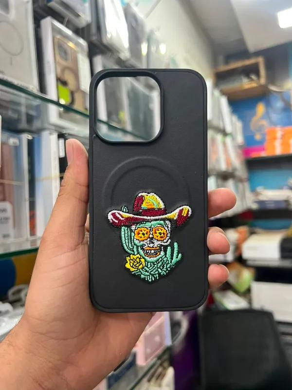 Black_Embroidered_Cactus_Skull_Magsafe_Iphone_Case