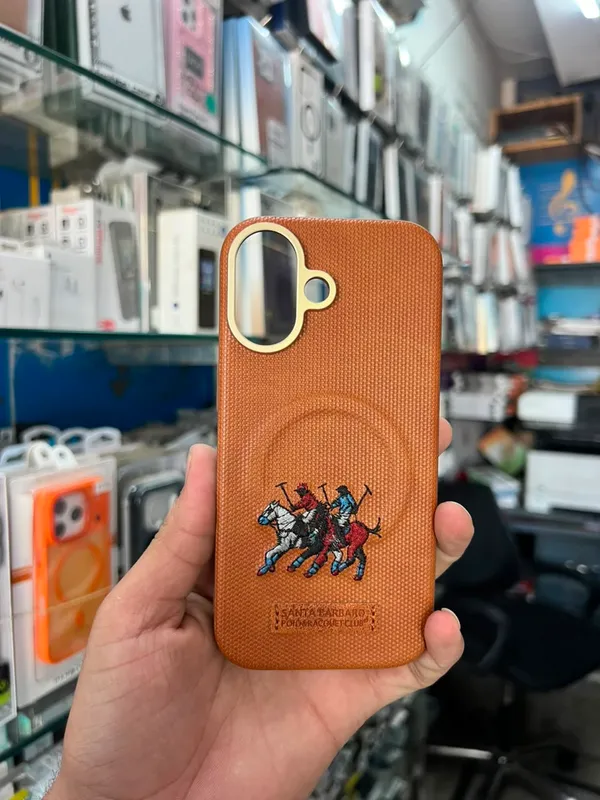 Tan_Pu_Leather_Polo_Embroidered_Iphone_Case
