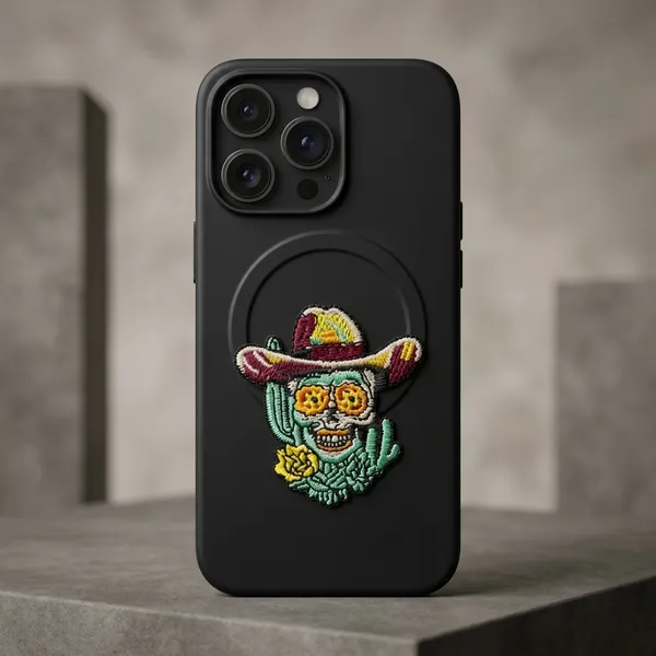 Black_Embroidered_Cactus_Skull_Magsafe_Iphone_Case
