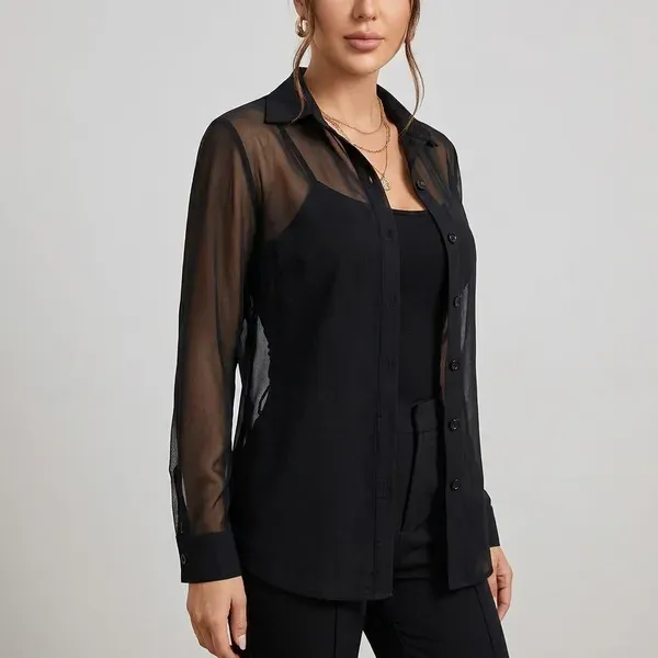 Black_Chiffon_Sheer_Button_Down_Long_Sleeve_Shirt_For_Women