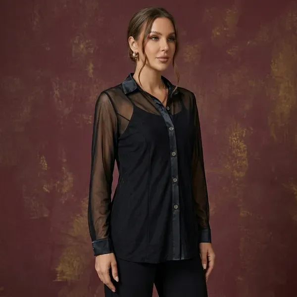 Black_Chiffon_Sheer_Button_Down_Long_Sleeve_Shirt_For_Women