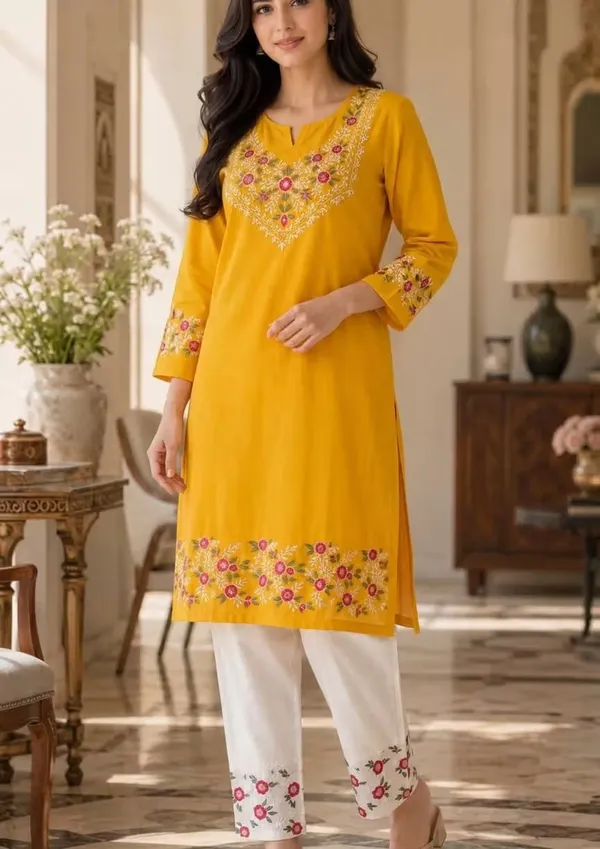 Mustard_Yellow_Embroidered_Pure_Cotton_Co-Ord_Set
