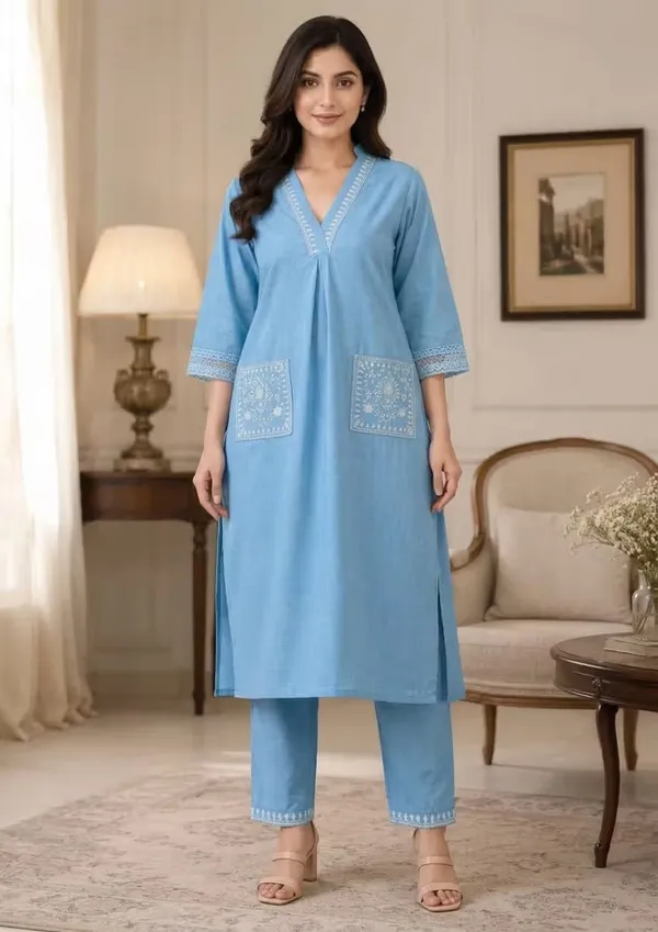 Sky_Blue_Pure_Cotton_Embroidered_Co-Ord_Set_For_Women