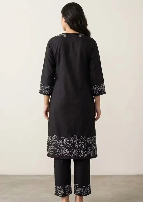 Black_Pure_Cotton_Embroidered_V-Neck_Co-Ord_Set
