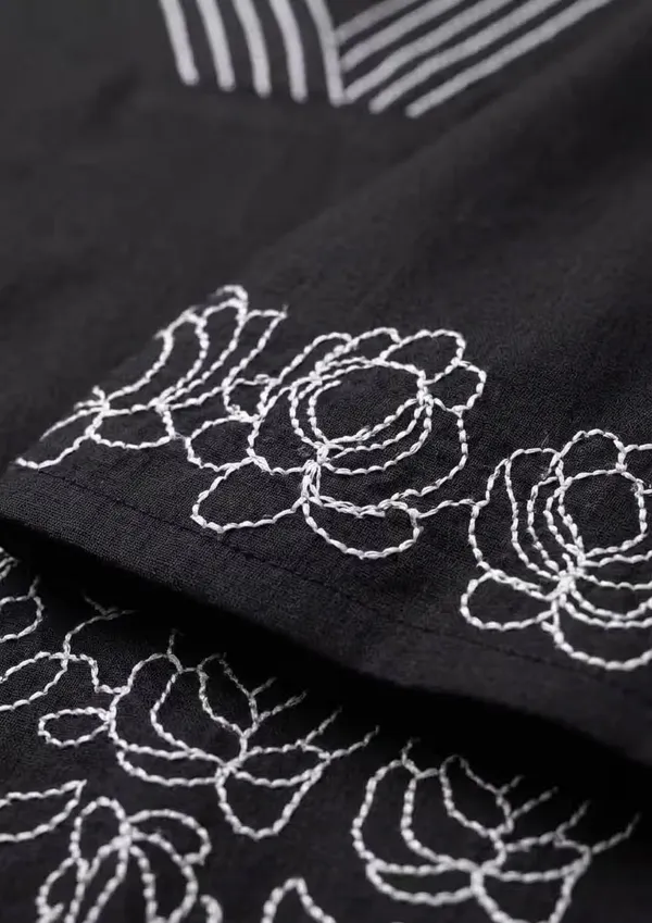 Black_Pure_Cotton_Embroidered_V-Neck_Co-Ord_Set