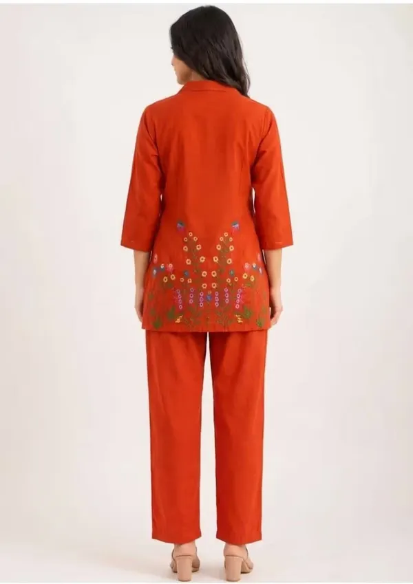 Burnt_Orange_Floral_Embroidered_Pure_Cotton_Co-Ord_Set
