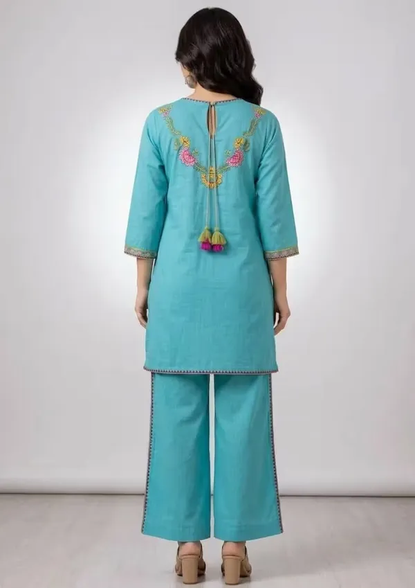Sky_Blue_Pure_Cotton_Floral_Embroidered_Co-Ord_Set_For_Women