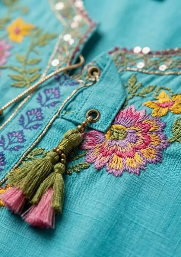 Sky_Blue_Pure_Cotton_Floral_Embroidered_Co-Ord_Set_For_Women