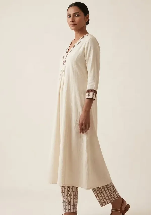 Off_White_Pure_Cotton_Embroidered_Co-Ord_Set_With_Printed_Pants
