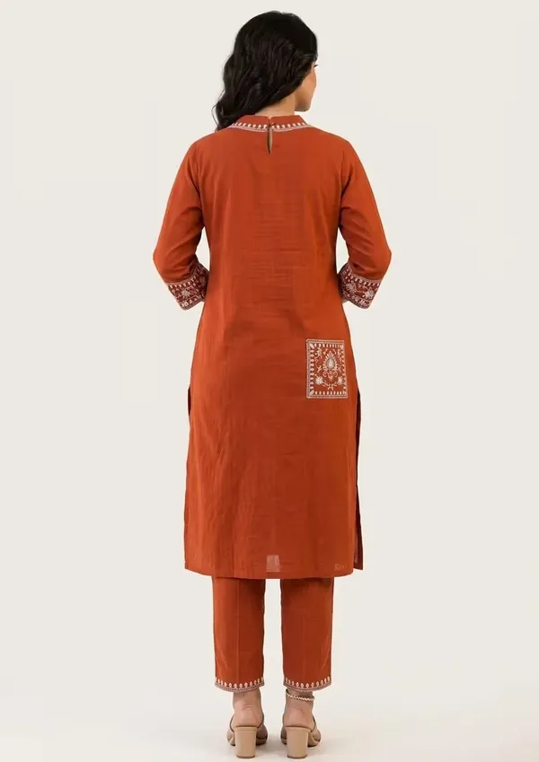 Vibrant_Orange_Embroidered_Pure_Cotton_Casual_Co-Ord_Set