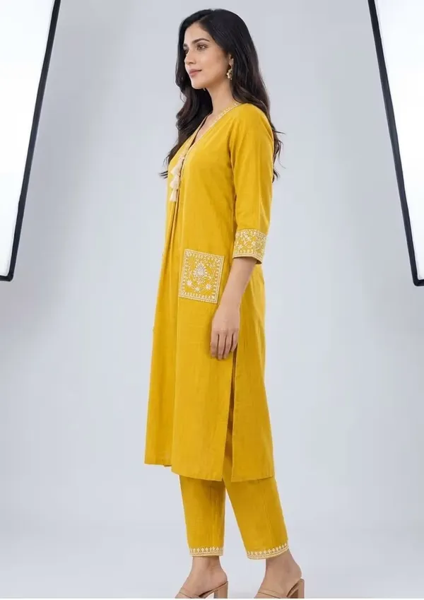Mustard_Yellow_Pure_Cotton_Embroidered_Co-Ord_Set