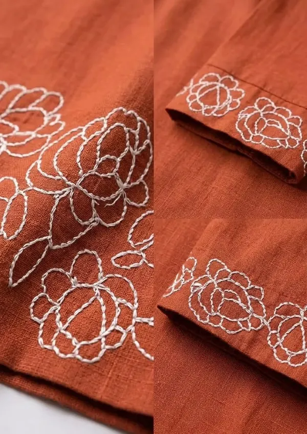 Rust_Orange_Embroidered_Pure_Cotton_Co-Ord_Set