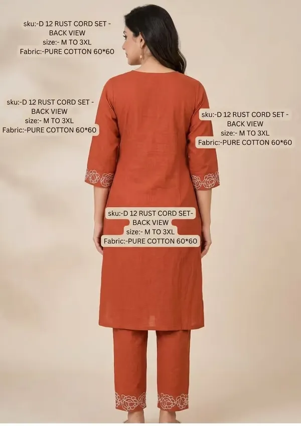 Rust_Orange_Embroidered_Pure_Cotton_Co-Ord_Set