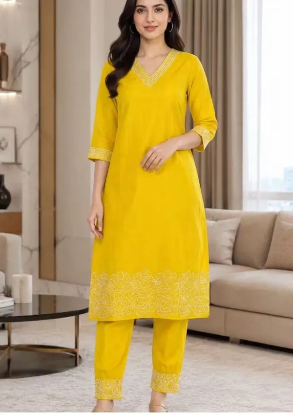 Bright_Yellow_Pure_Cotton_Embroidered_Co-Ord_Set_For_Women