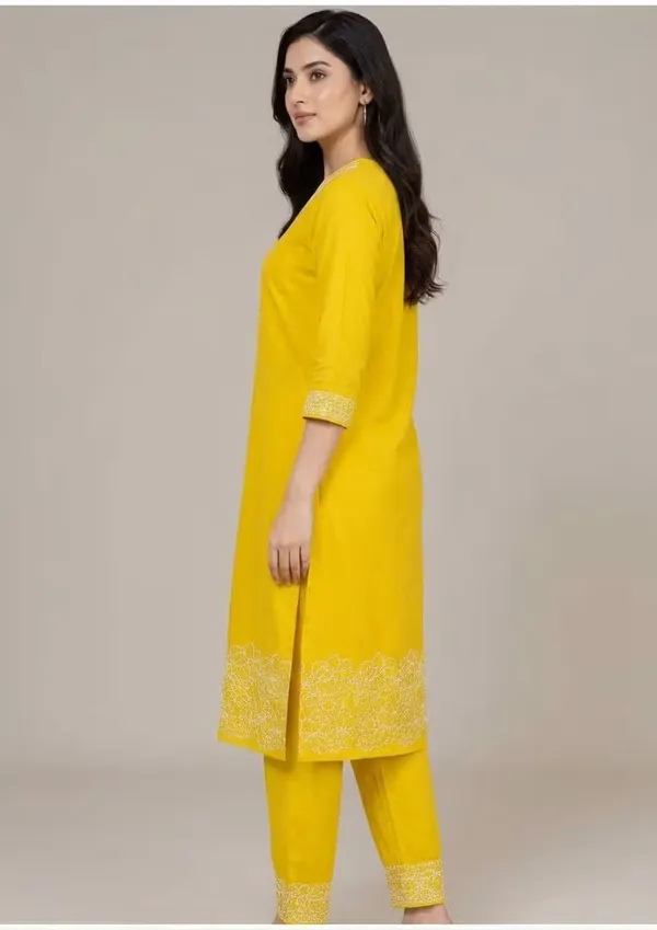 Bright_Yellow_Pure_Cotton_Embroidered_Co-Ord_Set_For_Women