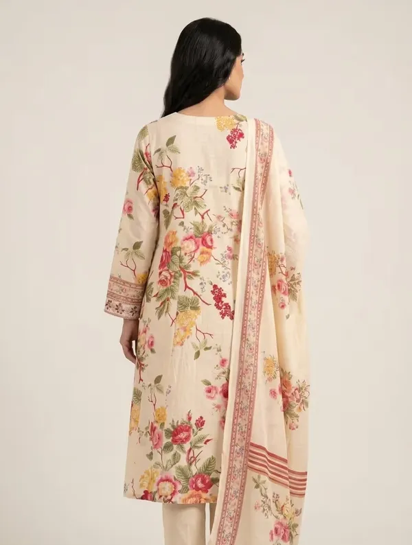 Off-White_Floral_Printed_Pure_Cotton_Angrekha_Kurta_Set