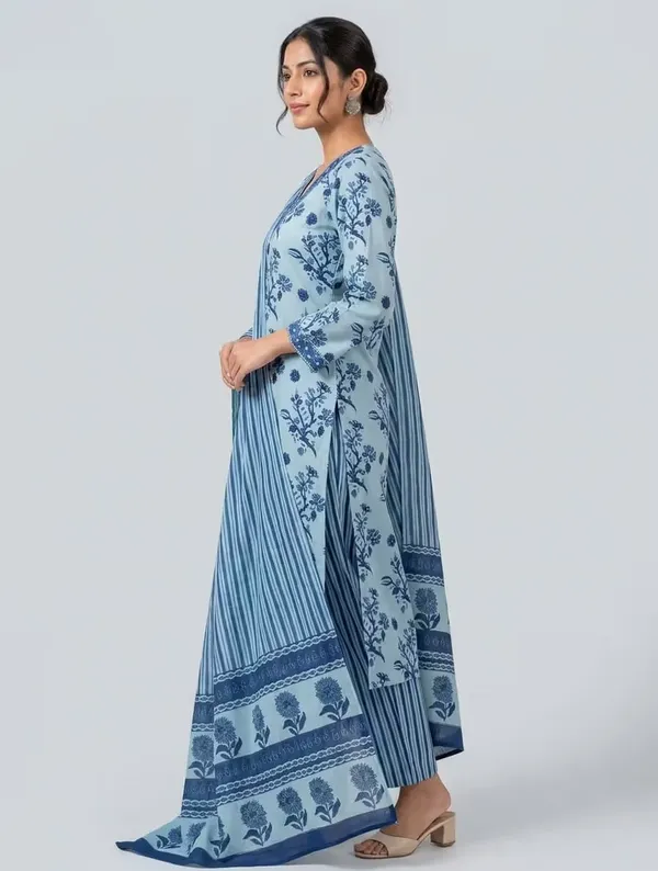 Sky_Blue_Floral_Printed_Pure_Cotton_Straight_Kurta_Set