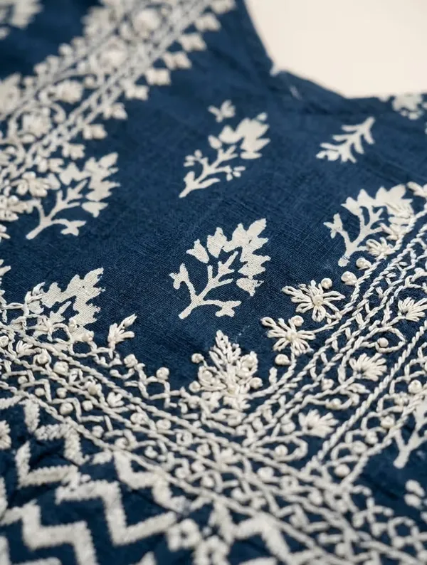 Navy_Blue_Printed_Rayon_Short_Kurti_Top_For_Women