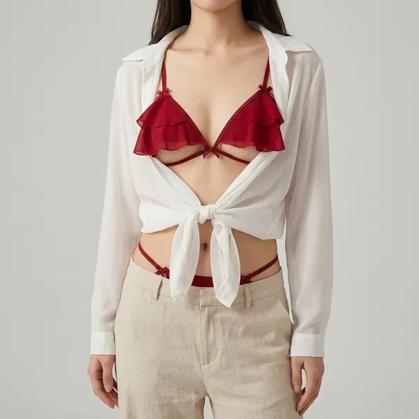 Red_Chiffon_Ruffle_Bikini_Set_For_Women_-_Red