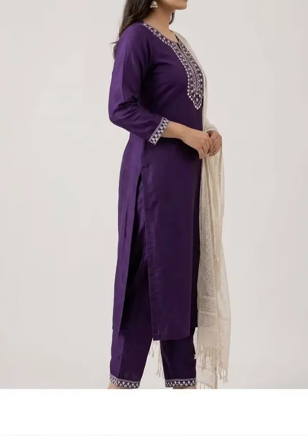 Deep_Purple_Straight_Kurta_Set_With_White_Zari_Dupatta