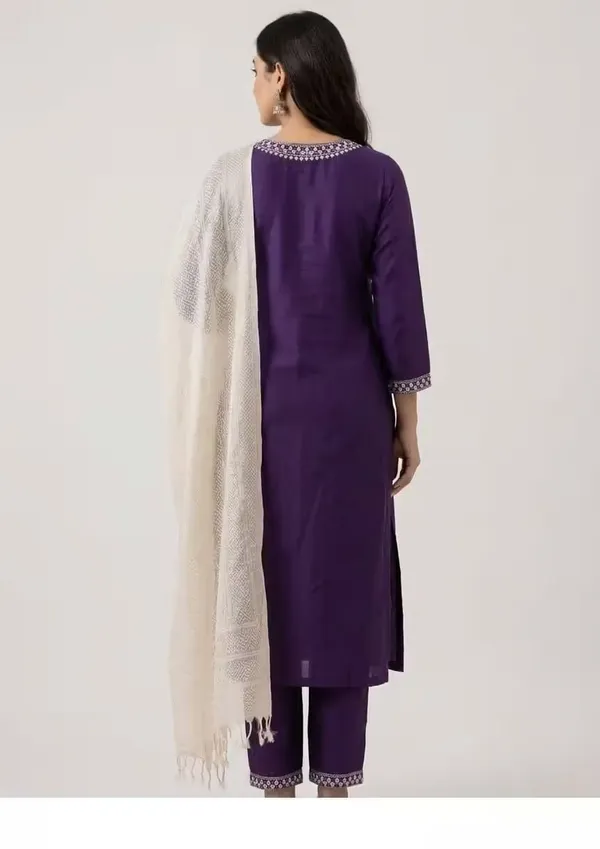 Deep_Purple_Straight_Kurta_Set_With_White_Zari_Dupatta
