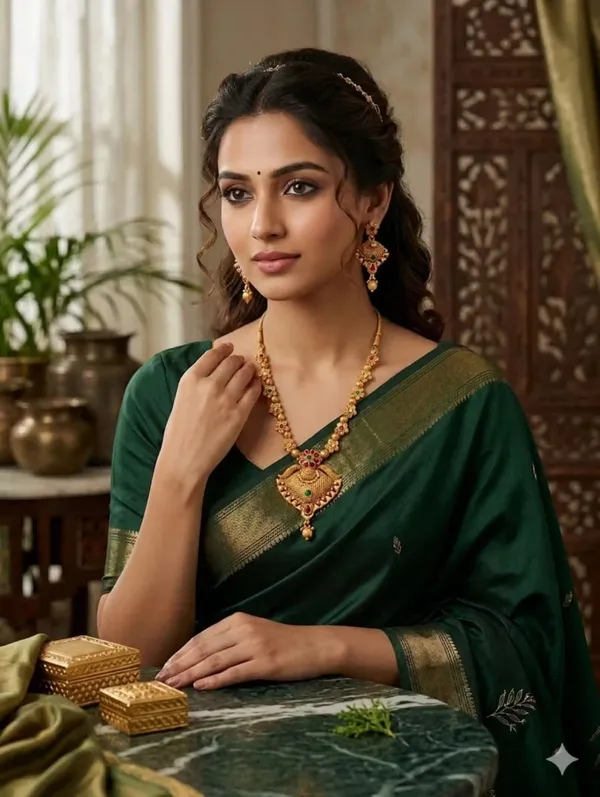 Traditional_Gold-Tone_Kundan_Necklace_Set_with_Ruby_&_Green_Stone_Pendant_and_Matching_Earrings