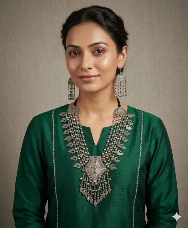 Oxidized_Silver-Tone_Tribal_Necklace_Set_with_Statement_Pendant_&_Matching_Earrings