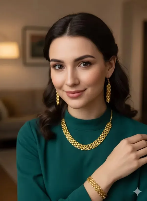 Elegant_Gold-Tone_Multi-Layer_Chain_Necklace_Set_with_Matching_Earrings